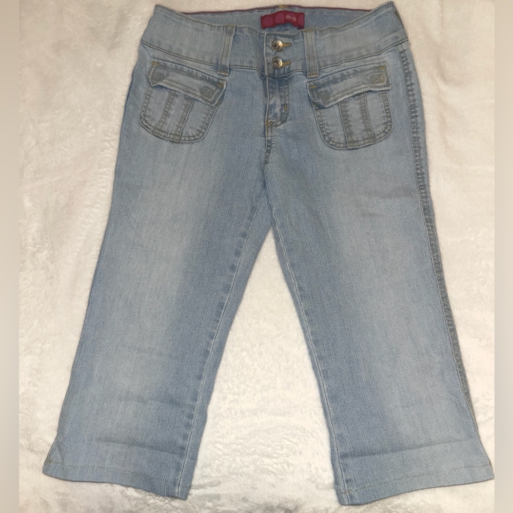 GLO Jeans Blue Vintage Y2K Ankle Cropped Capri Denim Shorts Woman’s